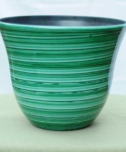 Fiber Pot, Round, Green Ceramic Finish, 13"+ (CR-9142)