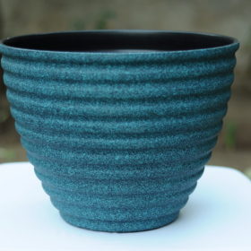 Fiber Pot, Round, Aqua Green, 14"+ (KD-3814PR)
