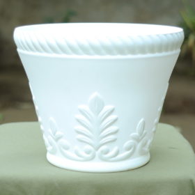 Fiber Pot Round, White, 15.75" (KD-99055)