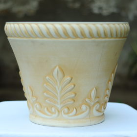 Fiber Pot Round, Light Fawn, 15.75" (KD-9905WP)