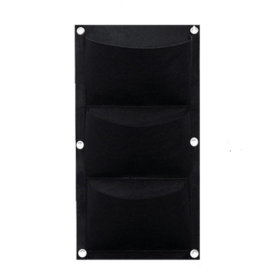 3 Pocket Wall Planter (Black, 3x1 pockets)