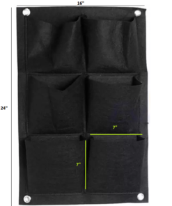 6 Pocket Wall Planter Dimensions