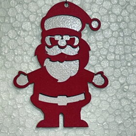 Cutout - Santa Claus (8 cm, 6 pcs, Hanging, Card, Red)